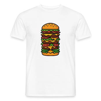 Burger large XXL - Men's T-Shirt - white - Front - AI Model Male 178 dark (178cm)