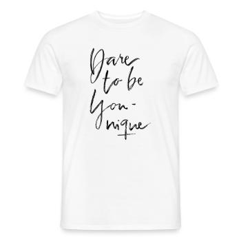Dare to be younique - Men's T-Shirt - white - Front - AI Model Male 178 dark (178cm)