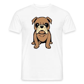 T-shirt Bulldog Dog Cadeau de Noël - T-shirt homme - blanc - Devant - AI Model Male 178 dark (178cm)
