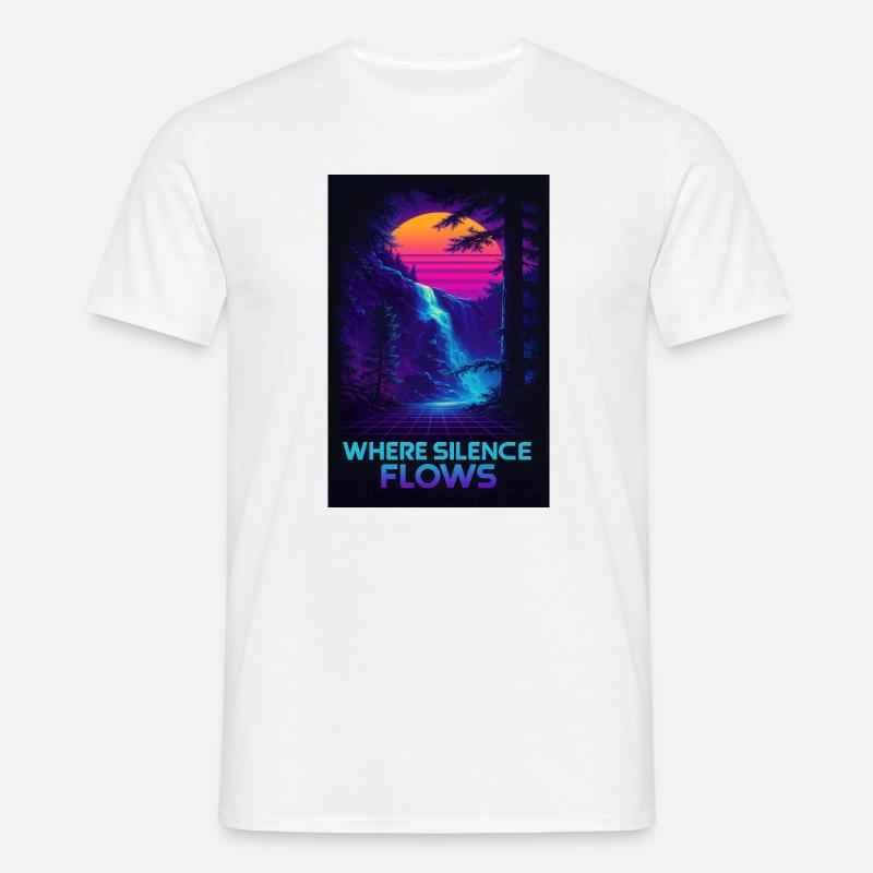 Where Silence Flows Neon Gorge - Männer T-Shirt - Weiß