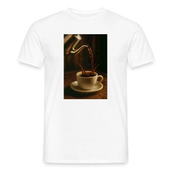 Coffee Porcelain Flow - Men's T-Shirt - white - Front - AI Model Male 178 dark (178cm)