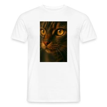 Cat Eyes Close Up - Men's T-Shirt - white - Front - AI Model Male 178 dark (178cm)