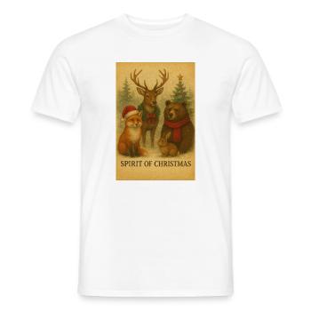 Amis de Noël : Cerf, Renard et Ours - T-shirt homme - blanc - Devant - AI Model Male 178 dark (178cm)