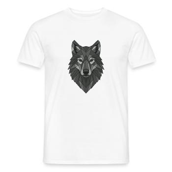 Geometric Gray Wolf Head - Men's T-Shirt - white - Front - AI Model Male 178 dark (178cm)