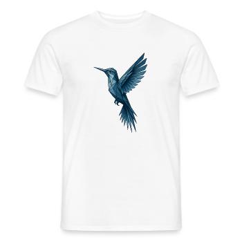 Geometric Blue Hummingbird - Men's T-Shirt - white - Front - AI Model Male 178 dark (178cm)