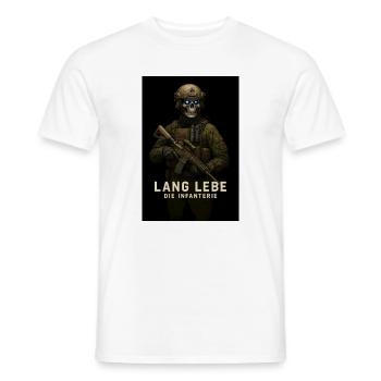Long Live the Infantry Skeleton - Men's T-Shirt - white - Front - AI Model Male 178 dark (178cm)