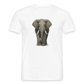 Majestätischer Elefant in detailreicher Illustrati - Männer T-Shirt - Weiß - Vorne - AI Model Male 178 dark (178cm)