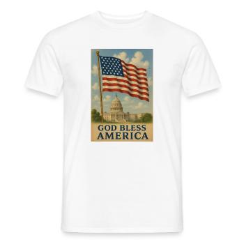 Gott segne Amerika Flaggenkunst - Männer T-Shirt - Weiß - Vorne - AI Model Male 178 dark (178cm)
