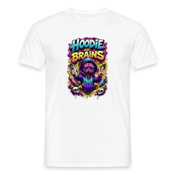 Hoodie Brain Graffiti - Men's T-Shirt - white - Front - AI Model Male 178 dark (178cm)