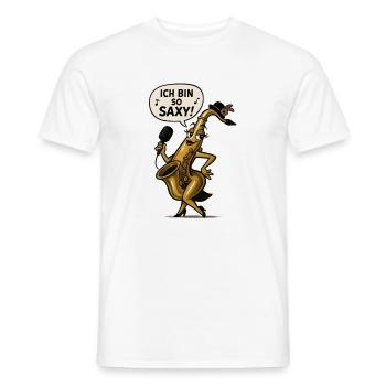 Ich bin so Saxy – Saxophon Diva - Männer T-Shirt - Weiß - Vorne - AI Model Male 178 dark (178cm)