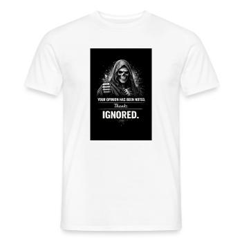 Pouce levé pour le crâne – Opinions ignorées - T-shirt homme - blanc - Devant - AI Model Male 178 dark (178cm)