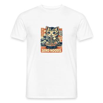 Chats, Ramen Nouilles, Anime japonais - T-shirt homme - blanc - Devant - AI Model Male 178 dark (178cm)