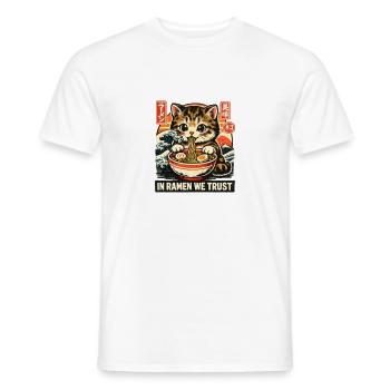 Ramen Katze - Männer T-Shirt - Weiß - Vorne - AI Model Male 178 dark (178cm)