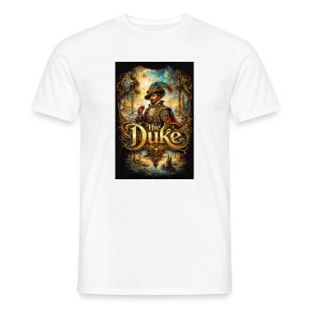 The Duke Baroque Portrait with Glass - Men's T-Shirt - white - Front - AI Model Male 178 dark (178cm)