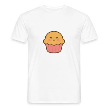 Pastel Smiling Kawaii Cupcake - Männer T-Shirt - Weiß - Vorne - AI Model Male 178 dark (178cm)