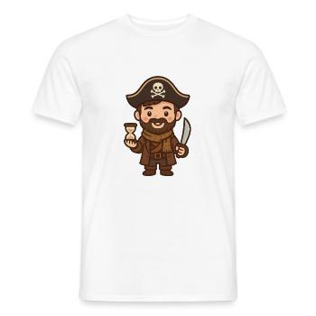 Pirate cartoon saber and hourglass - Men's T-Shirt - white - Front - AI Model Male 178 dark (178cm)
