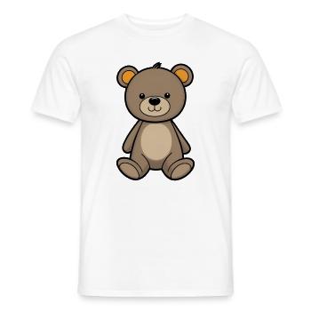 Kuschelbär Illustration Samtbraun - Männer T-Shirt - Weiß - Vorne - AI Model Male 178 dark (178cm)