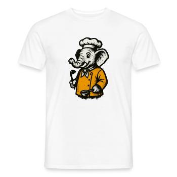 Cuisinier Chef Éléphant - T-shirt homme - blanc - Devant - AI Model Male 178 dark (178cm)