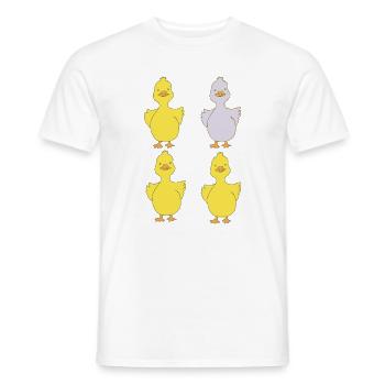 Four ducks one purple - Men's T-Shirt - white - Front - AI Model Male 178 dark (178cm)