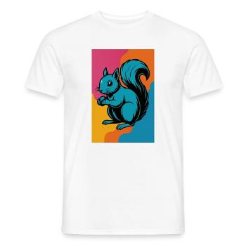 Art pop coloré d’écureuil - T-shirt homme - blanc - Devant - AI Model Male 178 dark (178cm)