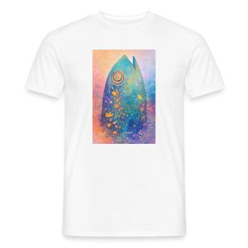 Ozeantraum – Surfbrett-Geistkunst - Männer T-Shirt - Weiß - Vorne - AI Model Male 178 dark (178cm)