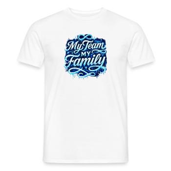 My Team My Family Neon Script - Men's T-Shirt - white - Front - AI Model Male 178 dark (178cm)