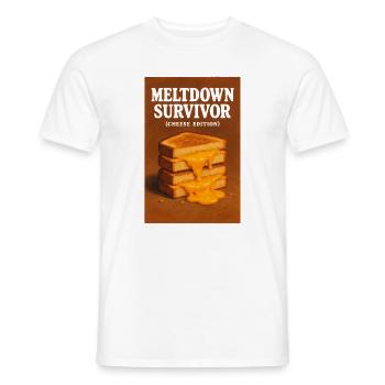 Meltdown Überlebt | Käse Humor - Männer T-Shirt - Weiß - Vorne - AI Model Male 178 dark (178cm)