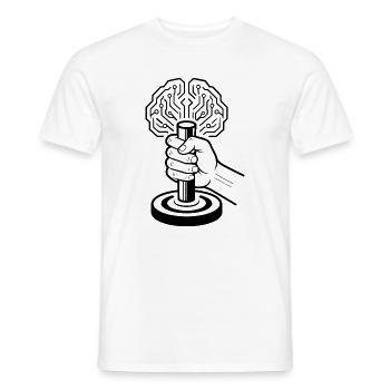 Digitales Gehirn Cyborg Künstliche Intelligenz  - Männer T-Shirt - Weiß - Vorne - AI Model Male 178 dark (178cm)