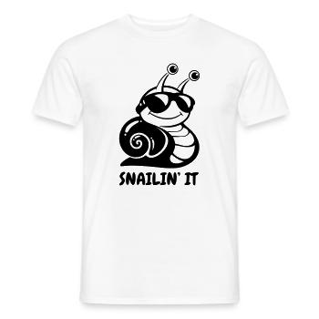 Snailin' It – Cool Snail - Men's T-Shirt - white - Front - AI Model Male 178 dark (178cm)