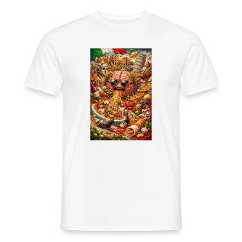 Surreal Food Brain Collage - Men's T-Shirt - white - Front - AI Model Male 178 dark (178cm)