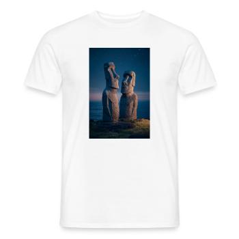 Moai Night Duo Silhouette - Männer T-Shirt - Weiß - Vorne - AI Model Male 178 dark (178cm)