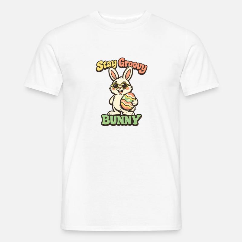 Stay Groovy Bunny Easter Easter Bunny - Men’s T-shirt - white