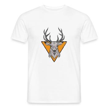 Hirschkopf im orange Dreieck - Männer T-Shirt - Weiß - Vorne - AI Model Male 178 dark (178cm)