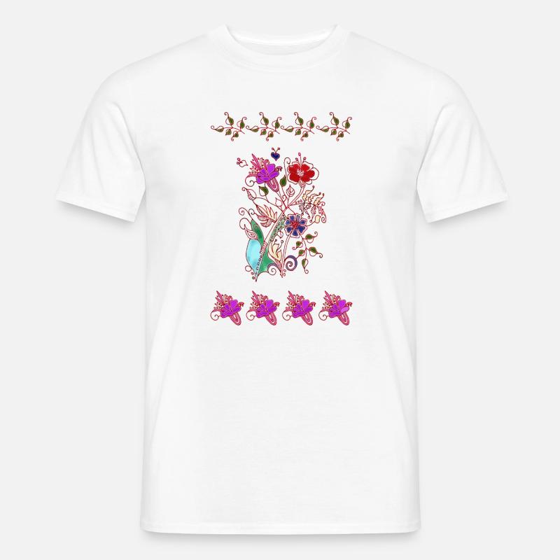 Fiori - T-shirt uomo - bianco
