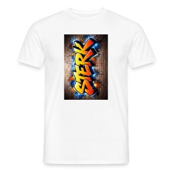 Lettres néon de la peur du graffiti - T-shirt homme - blanc - Devant - AI Model Male 178 dark (178cm)