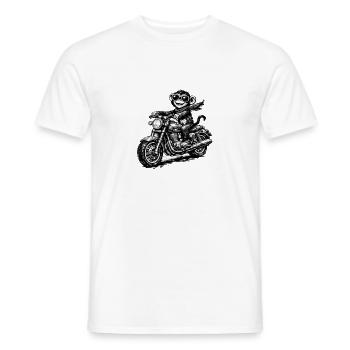 Affe auf Motorrad Skizzenstil - Männer T-Shirt - Weiß - Vorne - AI Model Male 178 dark (178cm)
