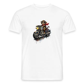 Monkey on motorcycle color explosion - Men's T-Shirt - white - Front - AI Model Male 178 dark (178cm)