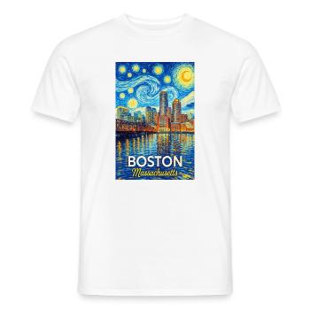 Boston, Massachusetts - Men's T-Shirt - white - Front - AI Model Male 178 dark (178cm)