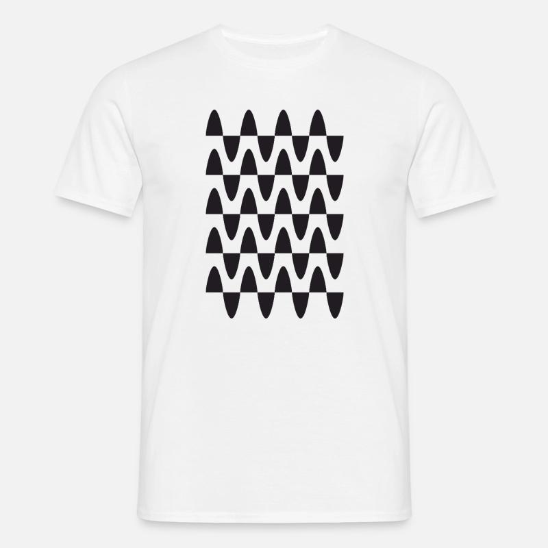 Midnight Wave Grid Pattern - Men's T-Shirt - white