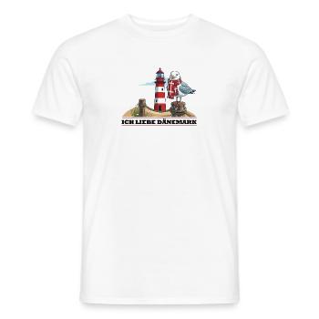 Leuchtturm Möwe mit Schal - Männer T-Shirt - Weiß - Vorne - AI Model Male 178 dark (178cm)