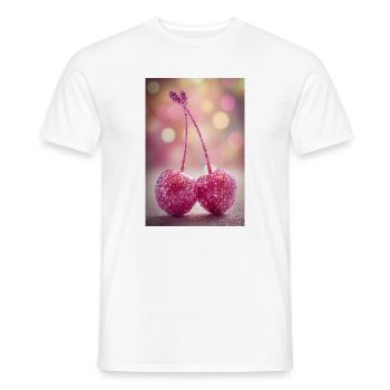 Pink Glitter Cherries Duo - Männer T-Shirt - Weiß - Vorne - AI Model Male 178 dark (178cm)