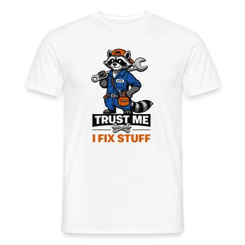 Raccoon Repair Pro - Men's T-Shirt - white - Front - AI Model Male 178 dark (178cm)