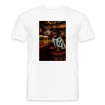Dachshund in pub jersey with shamrock - Men's T-Shirt - white - Front - AI Model Male 178 dark (178cm)