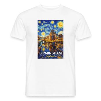 Birmingham England Starry Night - Men's T-Shirt - white - Front - AI Model Male 178 dark (178cm)