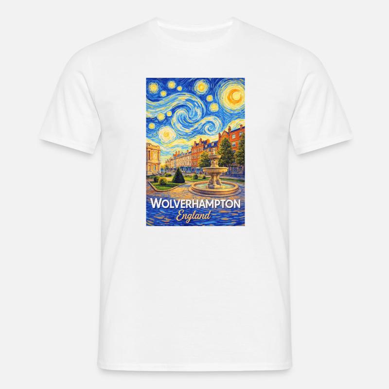 Wolverhampton, England Stjerneklar Nat - T-shirt til herrer - hvid
