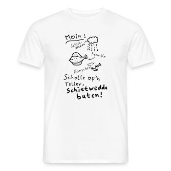 Typisch Norddeutsch Nordisch Platt Moin  - Männer T-Shirt - Weiß - Vorne - AI Model Male 178 dark (178cm)