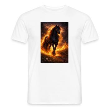 Feuerpferd im Flammensturm - Männer T-Shirt - Weiß - Vorne - AI Model Male 178 dark (178cm)