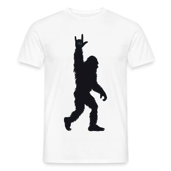 Dunkler Yeti Silhouette Rocker Metal Rock - Männer T-Shirt - Weiß - Vorne - AI Model Male 178 dark (178cm)