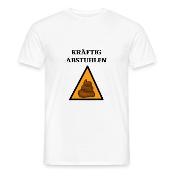 Achtung Kacke Abstuhlen klo wc bad lustige deko - Männer T-Shirt - Weiß - Vorne - AI Model Male 178 dark (178cm)