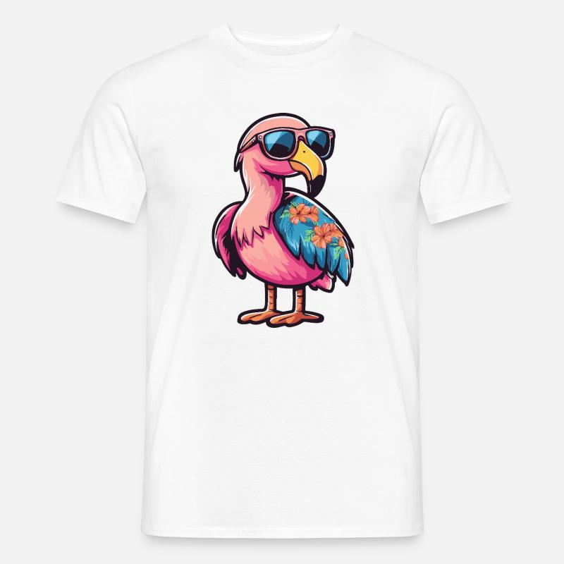 Flamingo Comic Urlaub - Männer T-Shirt - Weiß